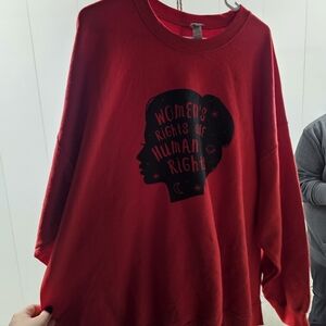 Womens Rights Are Human Rights Red Heavy Blend Graphic Sweatshirt